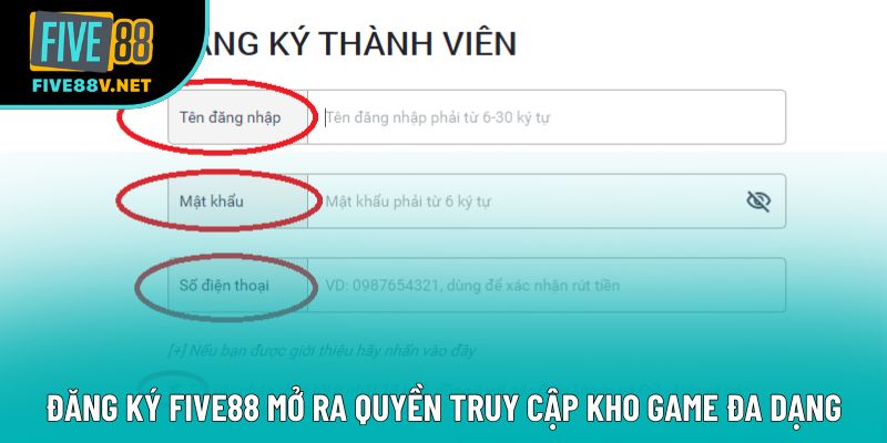 Đăng ký Five88 mở ra quyền truy cập kho game đa dạng